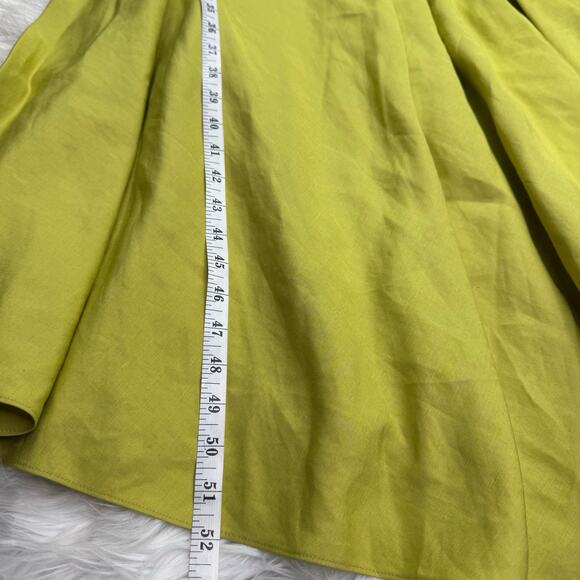 Lafayette 148 New Yok Silk Linen Drape Front Asymmetric Dress Green Size 8 NWT - Picture 7 of 15